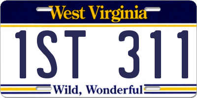 WV license plate 1ST311