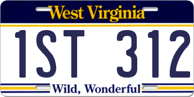 WV license plate 1ST312