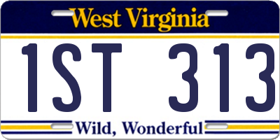 WV license plate 1ST313