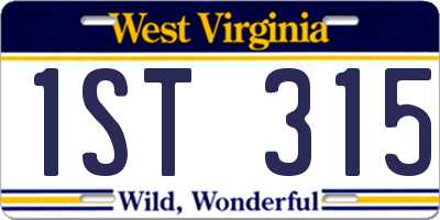 WV license plate 1ST315