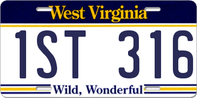 WV license plate 1ST316