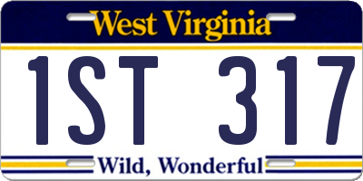 WV license plate 1ST317