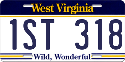 WV license plate 1ST318