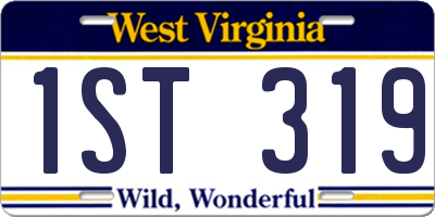 WV license plate 1ST319