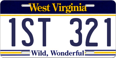 WV license plate 1ST321