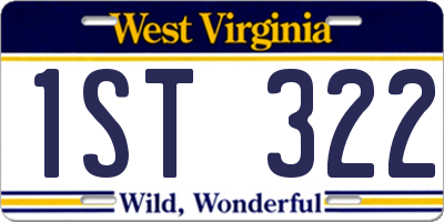 WV license plate 1ST322