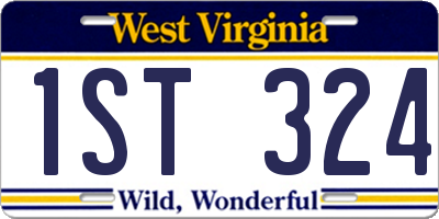 WV license plate 1ST324