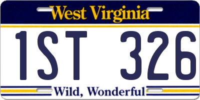 WV license plate 1ST326