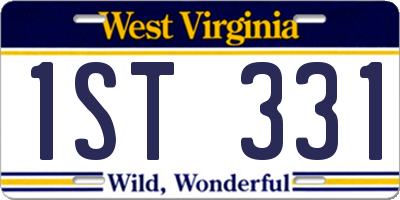 WV license plate 1ST331