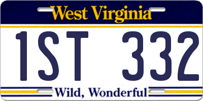 WV license plate 1ST332