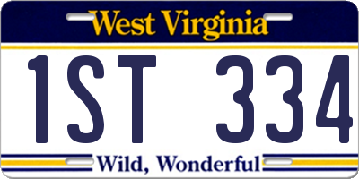 WV license plate 1ST334
