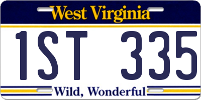 WV license plate 1ST335