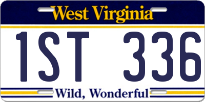 WV license plate 1ST336