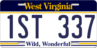 WV license plate 1ST337
