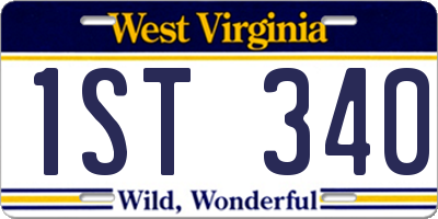 WV license plate 1ST340