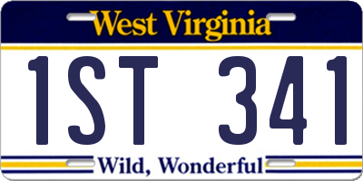 WV license plate 1ST341