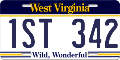 WV license plate 1ST342