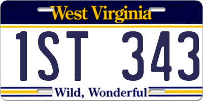 WV license plate 1ST343