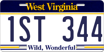 WV license plate 1ST344