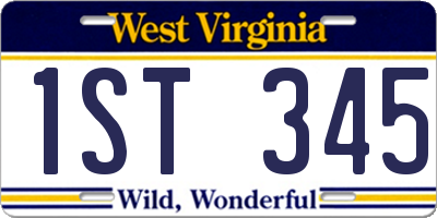 WV license plate 1ST345