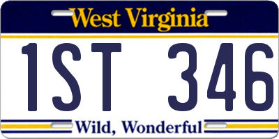 WV license plate 1ST346
