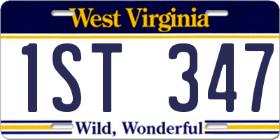 WV license plate 1ST347