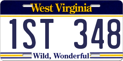 WV license plate 1ST348