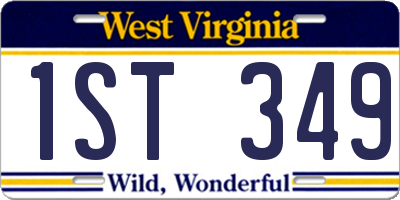WV license plate 1ST349