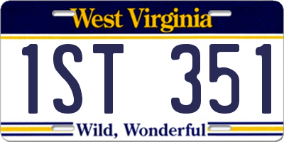 WV license plate 1ST351
