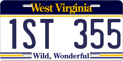 WV license plate 1ST355