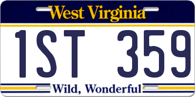 WV license plate 1ST359
