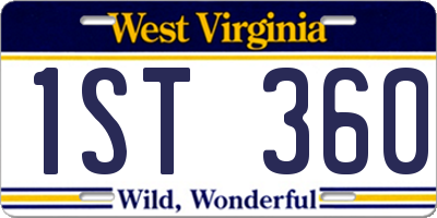 WV license plate 1ST360