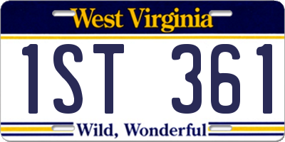 WV license plate 1ST361