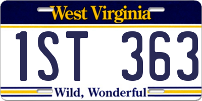WV license plate 1ST363