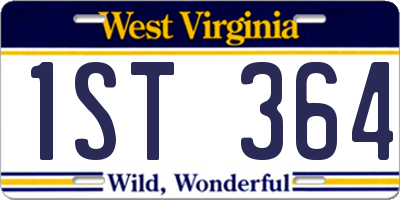 WV license plate 1ST364