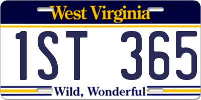 WV license plate 1ST365