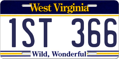 WV license plate 1ST366