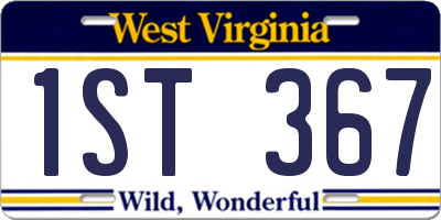 WV license plate 1ST367