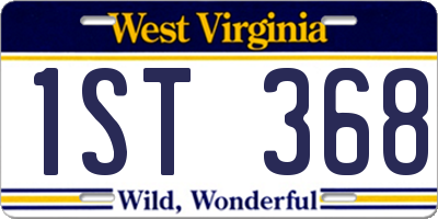 WV license plate 1ST368