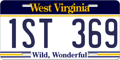WV license plate 1ST369