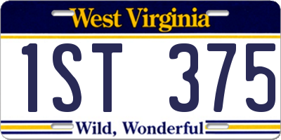 WV license plate 1ST375