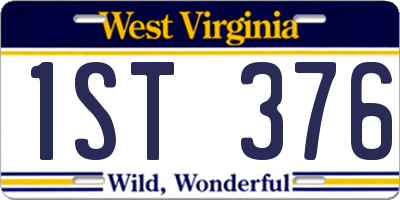 WV license plate 1ST376