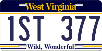 WV license plate 1ST377