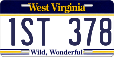 WV license plate 1ST378