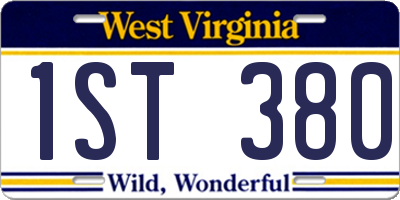WV license plate 1ST380