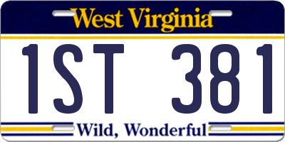 WV license plate 1ST381