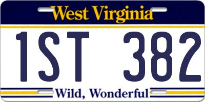 WV license plate 1ST382