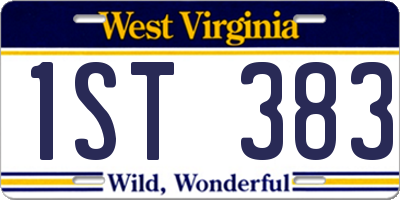 WV license plate 1ST383