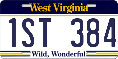 WV license plate 1ST384