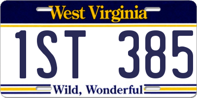 WV license plate 1ST385